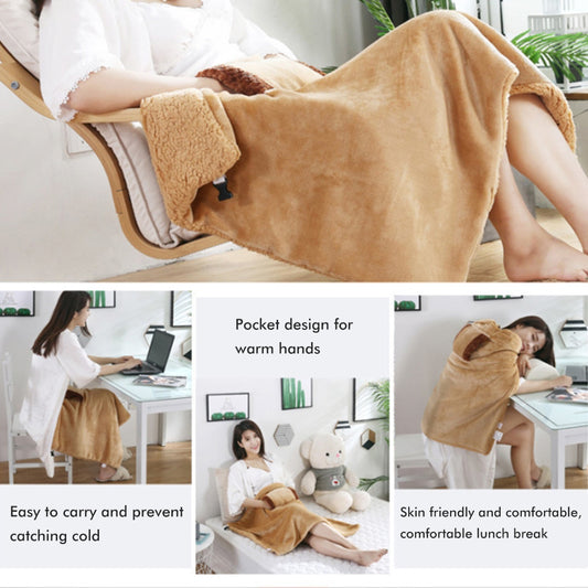 5V USB Heated Blanket Electric Throw Blanket Warm Hand Knee Heating Blanket Flannel Heated Blanket for Office Lunch Break