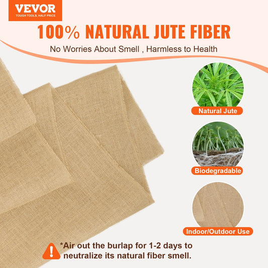 VEVOR Burlap Fabric Roll Burlap Tree Wrap 40 In X 75 Ft For Crafts & Plants