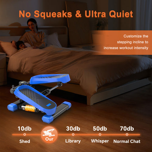 Home Office Exercise 330LBS Capacity Mini Stepper With Resistance Bands And LCD Monitor