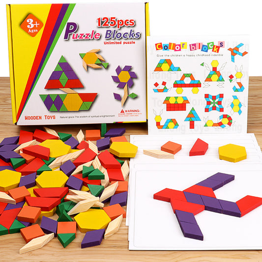 Children's Puzzle Tangram Puzzle 3-4-6 Year Old Elementary School Students Creative Boys and Girls Early Education Wooden Toys