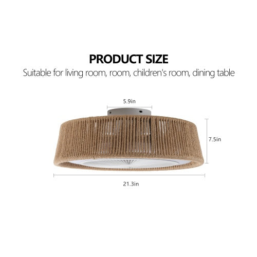 Bohemian Style LED Dimmable Ceiling Light With Built-in Fan - Remote Control Unavailable Platforms
