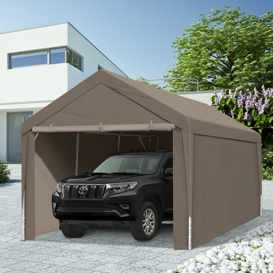 Carport 10x20 Heavy Duty Portable Carport Garage Tent For Outdoor Storage Shelter Khaki