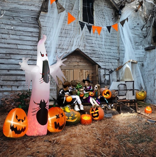 11.8 FT Halloween Inflatables Ghost Spider Pumpkin Outdoor Decorations