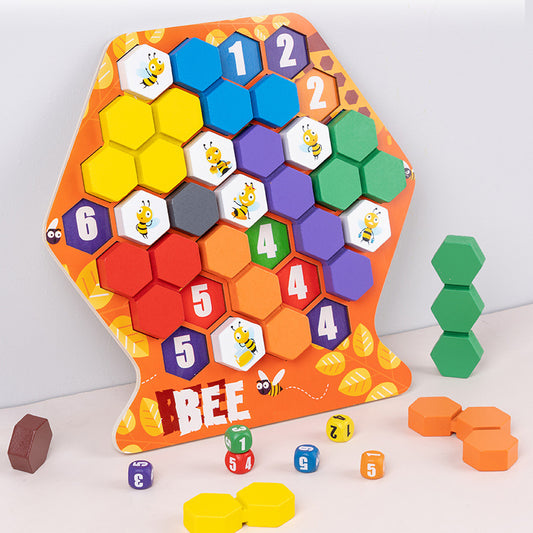 Children Build Honeycomb Versatile Puzzle Game to Exercise Spatial Logic Thinking, Building Blocks, Focus, Hands on Interaction Toys