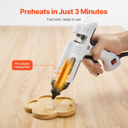 VEVOR Hot Glue Gun, Dual Power, Mini Hot Glue Gun With 20 Premium Glue Sticks And Oxford Cloth Bag, Fast Preheating & High Temp Melt Glue Gun For Crafts, Arts, DIY, Quick Home Repairs, White