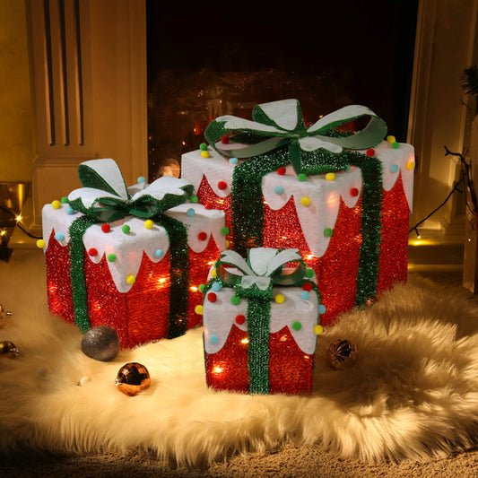 3pcs60 Iceberg Effect Colored Cotton Balls, Battery Version Not Included, Courtyard Gift Box Decoration