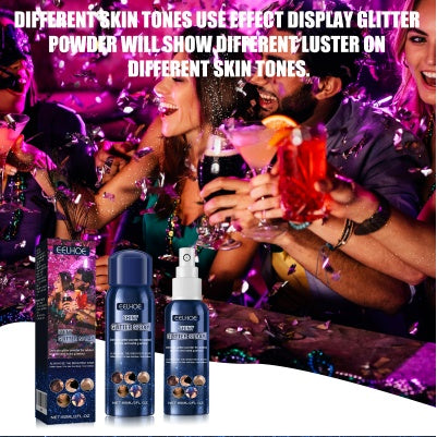Glitter Spray, Halloween Brightening Makeup Night Club Party Clothing Highlights Skin Brightening Powder