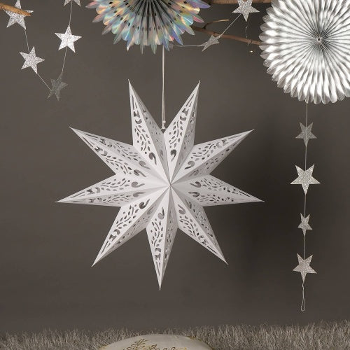 Handmade Paper Star 60 Cm Dia- White-Festive