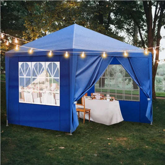 Waterproof Outdoor Canopy Patio Tent Party Tent For Wedding BBQ Cater Blue
