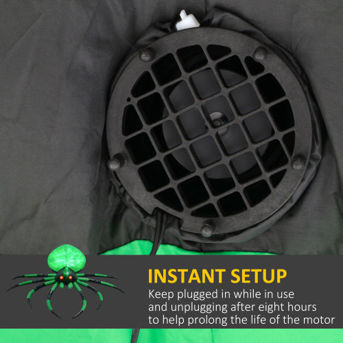 HOMCOM 6 Halloween Inflatable Outdoor Decoration Spider, Blow Up LED Yard Decor For Garden, Lawn, Party, Holiday, Waterproof