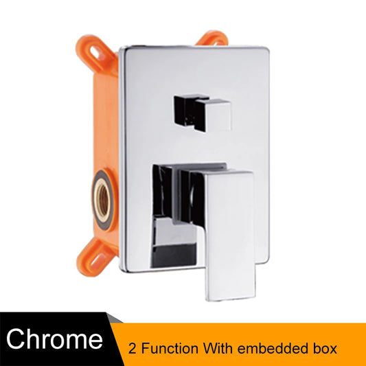 BAKALA Black Golden Brass Shower Faucet Mixing Valve 1-2-3 Ways Concealed Embedded box Brass Concealed Valve Wall Mount