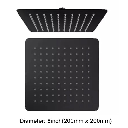 Stainless Steel Black Bathroom Ultrathin Rain Shower Head 8/10/12 Inch Wall & Ceiling Square Rainfall Shower Head Rose Gold,Gold