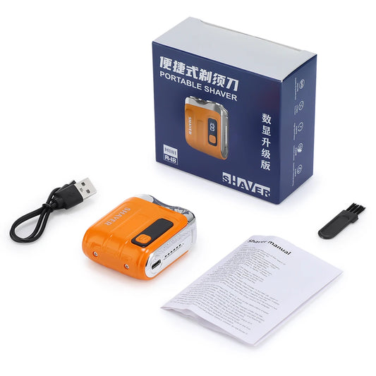 Electric Smart Shaver Digital Display Travel Razor Mini Dual Blade Shaver Waterproof Powerful Men Shaver Portable Beard Trimmer
