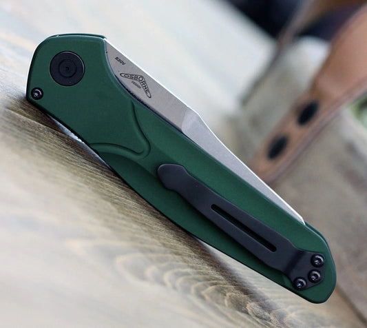 BM 9400BK Osborne Folding Knife Tactical Pocket Knife 3.4\ S30V Black Plain Blade, Green Aluminum Handles Tactical EDC Knives