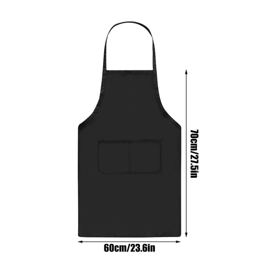 Men Women Plain Apron with Double Pockets Waterproof Cooking Aprons Chef Waiter Barbecue Hairdresser Apron Kitchen Supplies