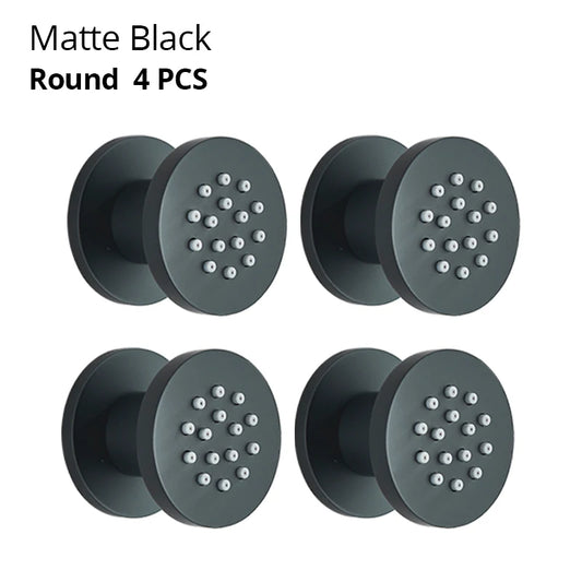 Newly Luxury Brass Body Sprays Round Shower SPA Massage Jets Concealed Bathroom Shower Sprayer Head Faucet Accessories