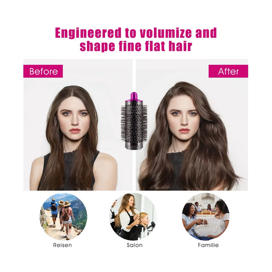 Cylinder Comb and Adapter for Dyson Airwrap Styler / Supersonic Hair Dryer Accessories,Curling Hair Tool,Rose Red & Gray