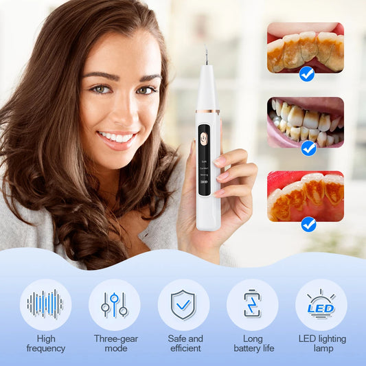 Ultrasonic Teeth Cleaner Dental Scaler And Rotary Electric Toothbrush Plaque Calculus Tartar Removal Tooth Cleaning Tool Set