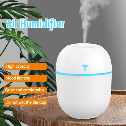 220ml Air Humidifier Mini Ultrasonic USB Essential Oil Diffuser Car Purifier Aroma Anion Mist Maker for Home Car LED Night Lamp