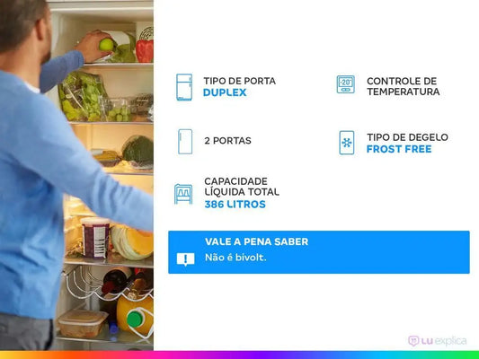 Consul Frost Free Duplex White 386L CRM44AB - 220V Refrigerator/Cooler