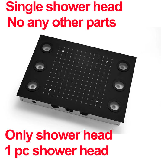 Smart Remote LED Shower Head Set 20x14inch Panel Faucet System Lateral Jet Thermostatic Mixer Valve Button Switch Hand Shower
