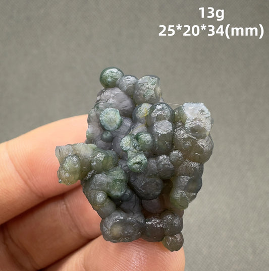 Natural grape agate mineral specimen + healing quartz crystals and stones rock gemstone