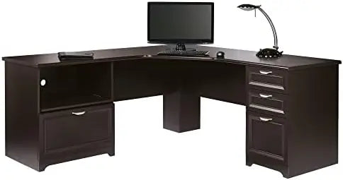 Magellan Performance 71"W L-Shaped Corner Desk, Espresso
