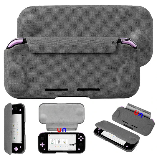 Black Grey Dark Grey For Switch Lite Protective Case Flip Cover Detachable Magnetic 360 All-Around Protection For Switch Lite