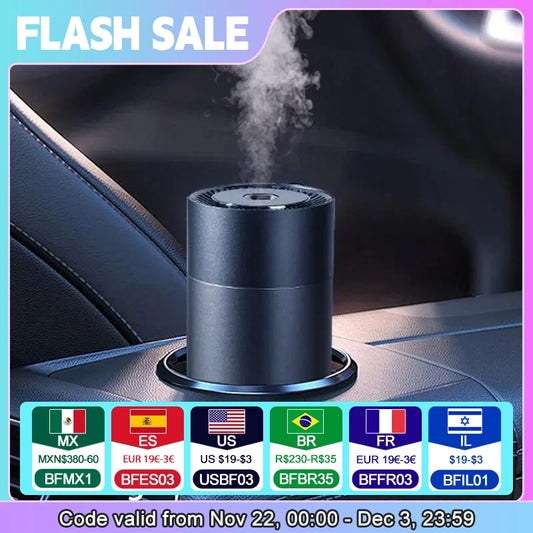 LED Light Aromatherapy Machine Humidifier Diffuser for Car Small Air Humidification Home and Bedroom Big Spray 260ml