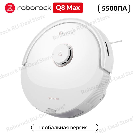 Робот-пылесос Roborock Q8 MAX и Q8 MAX Plus, 5500 Па, самоочистка, двойная щетка DuoRoller, беспроводная умная швабра для дома