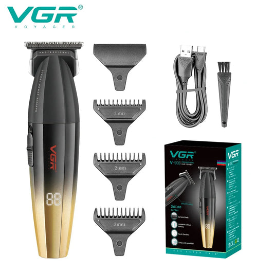 VGR Professional Hair Trimmer Electric Rechargeable Hair Clipper Beard Haircut Kit Barber Machine Facial Trimer for Men V-906
