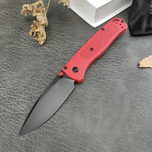 Popular BM 535 Bugout Folding Knife Satin Plain Blade Nylon Fiber Handle Easy To Carry Outdoor Hunting Hiking Pocket Knives Tool