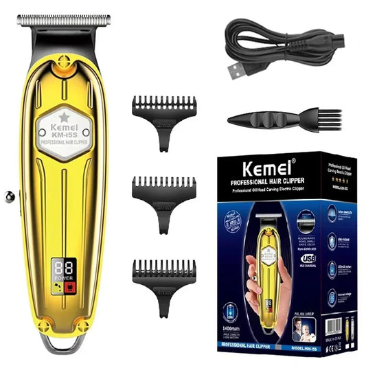 Kemei 1976 Full Metal Case Hair Clipper Professional Barber Electric Hair Clipper Men's Professional Rope Cordless Hair Clipper