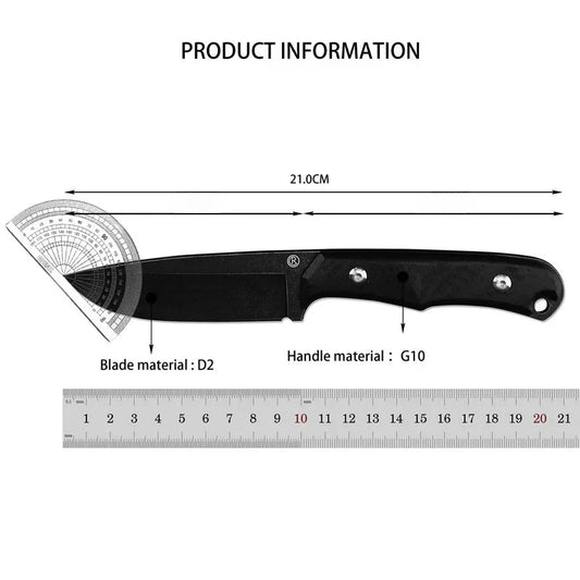 R small straight knife D2 steel blade G10 handle outdoor tactical military jungle wilderness survival EDC pocket knife gift