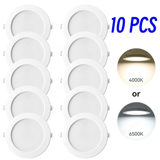 10pcs/Lot LED Downlight 5W 7W 9W 12W 20W 220V Recessed Ceiling Lamp Round LED Panel Down Lights Spotlight Lighting