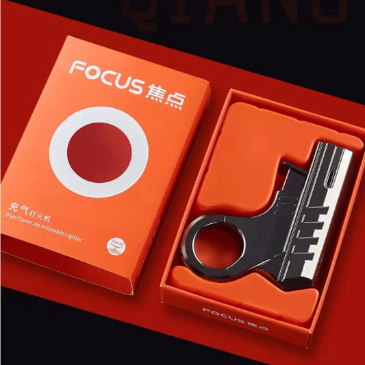 Metal Creative Machinery Trendy Play Decompression Windproof Jet Charge Gas Lighter Torch Lighter Fun Blue Flame Cigar Lighters