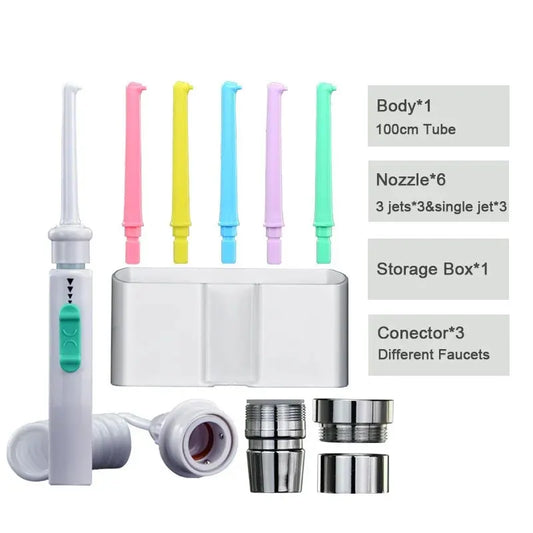 New Faucet Oral Irrigator Portable Teeth Cleaner Dental Water Flosser Pressure Adjustable Water Pick Jet Flossing No Charge Need