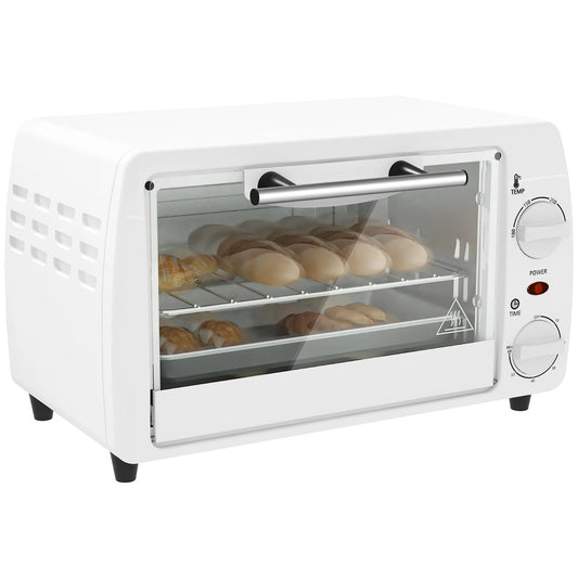 HOMCOM tabletop electric oven 10 litres 750W Convection oven with temperature up to 230 ℃ timer 60 minutes tray and grid 36,5x26x22 cm