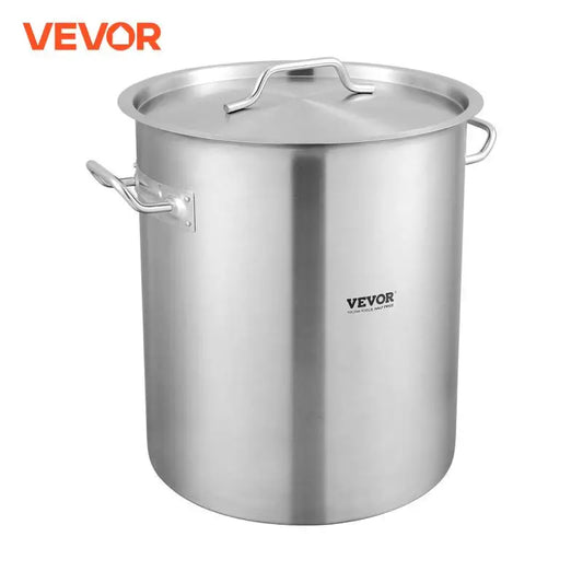 VEVOR 42 Quart Stainless Steel Cookware Stockpot Commercial Cooking Pot Large Soup Pot Cookware Sauce Pot with Strainer Lid