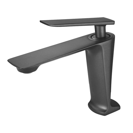 BAKALA Black/White Basin Faucet Contemporary Bathroom Faucet Painted Brass Single Handle Single Hole Hot and Cold Faucet Deck