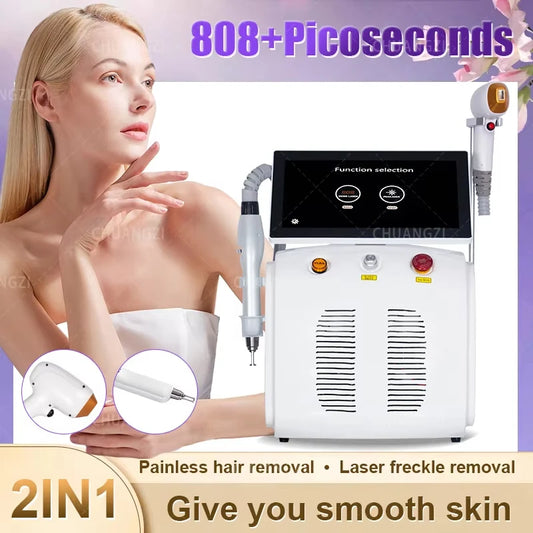 Diode Laser and Picosecond Laser 2 in 1 3500W 808 Diode Laser Hair Removal Tattoo Removal Machine with 755nm 808nm 1064