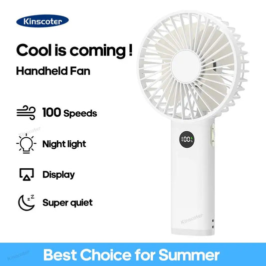 Mini Handheld Small Fan Portable Silent Office Desk Student Dormitory Charging Outdoor Hand Holding Fan Stepless Speed Control