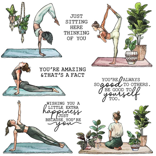 Mangocraft Healthy Sporting Yoga Women Metal Cutting Dies Clear Stamp DIY Scrapbooking Dies Silicone Stamps For Cards Albums