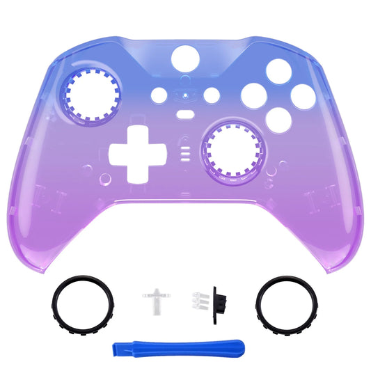 eXtremeRate Replacement Front Housing Shell Case for Xbox One Elite Series 2 Controller Model 1797 - Clear & Single Series