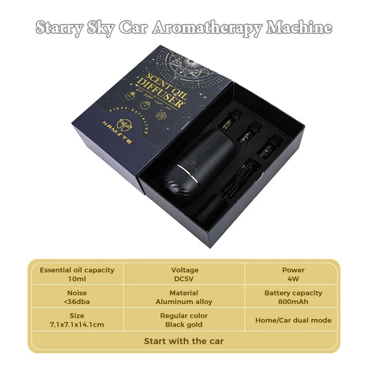 Namste Starry Sky Car Aromatherapy Machine Air Freshener for Car Perfume Aroma Diffuser Flavoring for Home Three Essential Oil