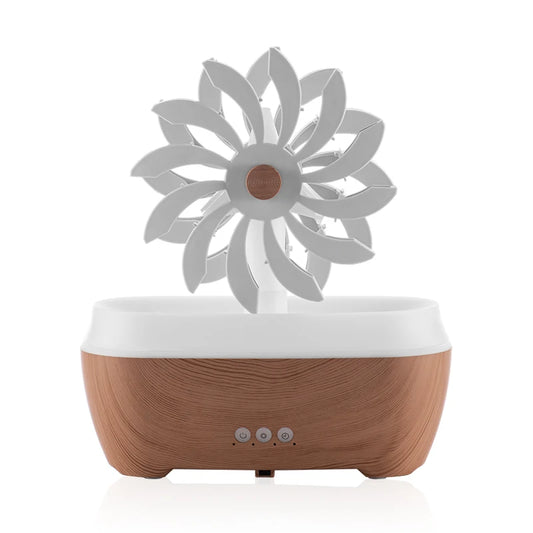 WINDMILL ATMOSPHERE LAMP Humidifier Flame Volcano Light Timer Flame Humidifier Ultrasonic Essential Oil Diffuser