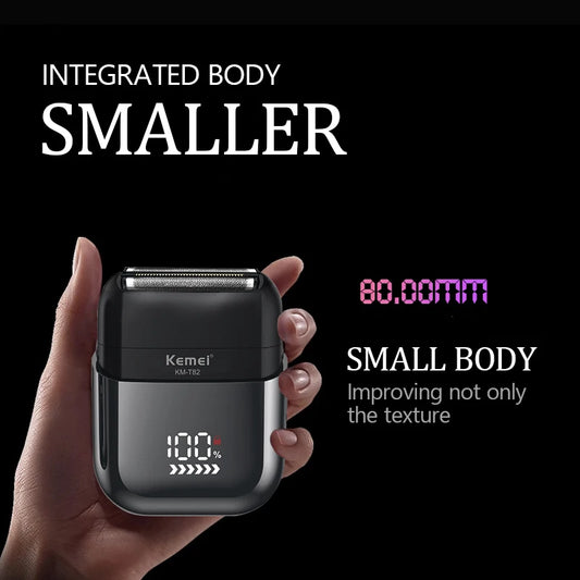 Kemei Electric Shaver Mini Portable Shaver Electric Razor for Men USB Rechargeable Waterproof Shaver for Travel Office km-t20