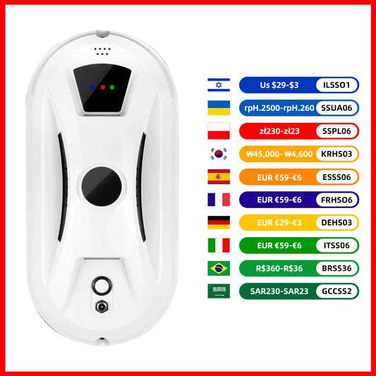 Smart Window Cleaning Robot  Automatic Electric Glass Washer With Remote Control Vacuum Robot Cleaner for Home