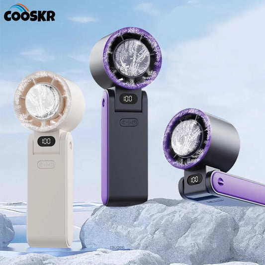 Portable Mini Handheld Fan Foldable USB Rechargeable Fan Hand held Cooling Turbo Fan Small Hanging Neck Fan for Camping Travel