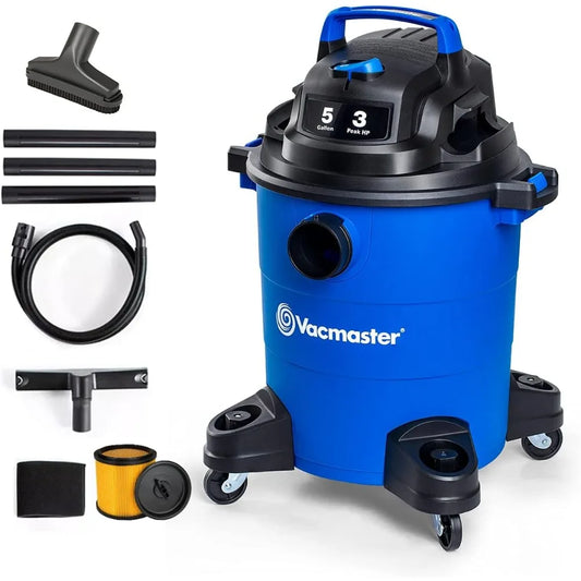 5 Gallon Shop Vacuum Powerful Suction Wet Dry Vacuum Cleaner with Blower Function 1-1/4-inch Hose 10ft Power Cord